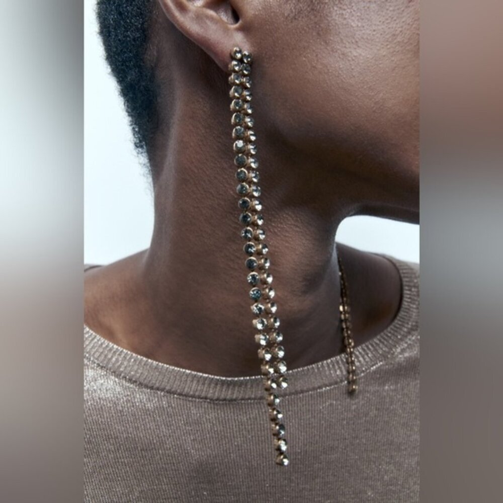 ZARA LONG JEWEL EARRINGS ✨🔥🔥 Elegant NWT